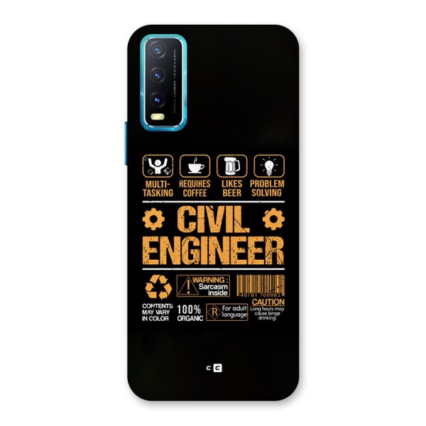 Civil Engineer Back Case for Vivo Y12s