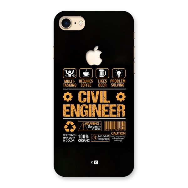 Civil Engineer Back Case for iPhone 7 Apple Cut