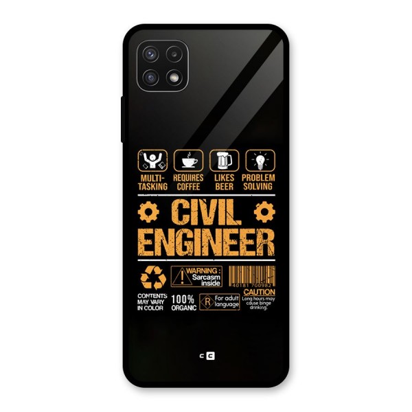 Civil Engineer Glass Back Case for Galaxy A22 5G