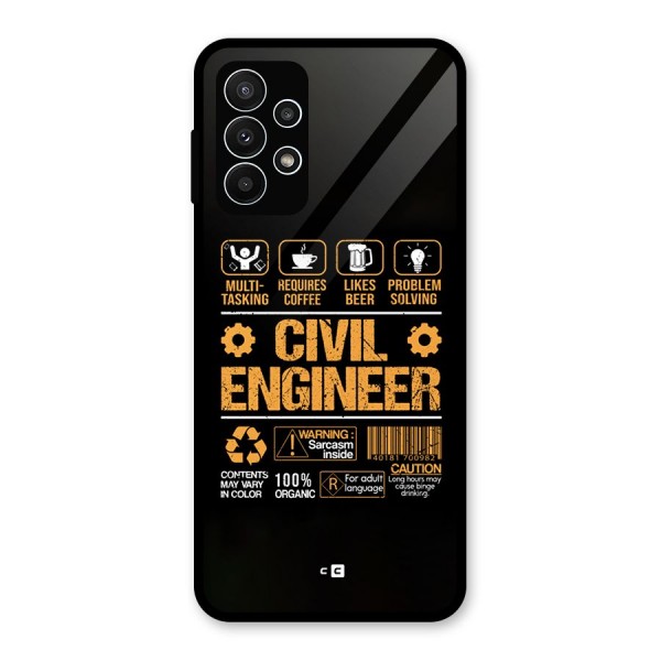 Civil Engineer Glass Back Case for Galaxy A23