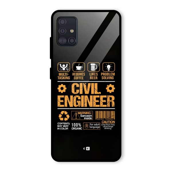 Civil Engineer Glass Back Case for Galaxy A51