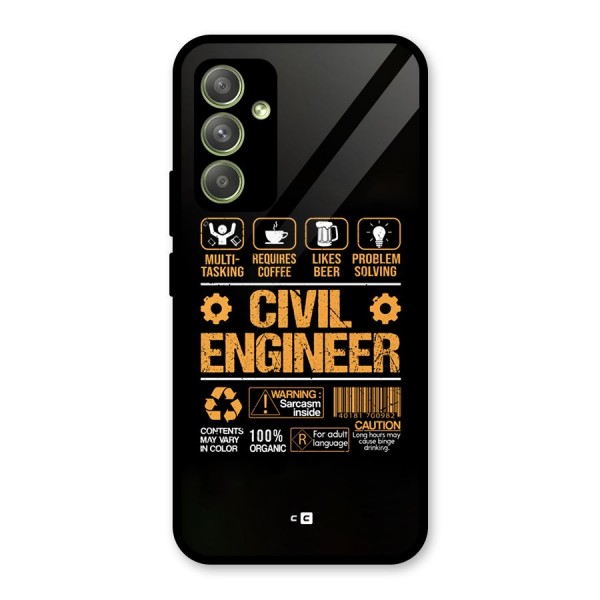 Civil Engineer Glass Back Case for Galaxy A54