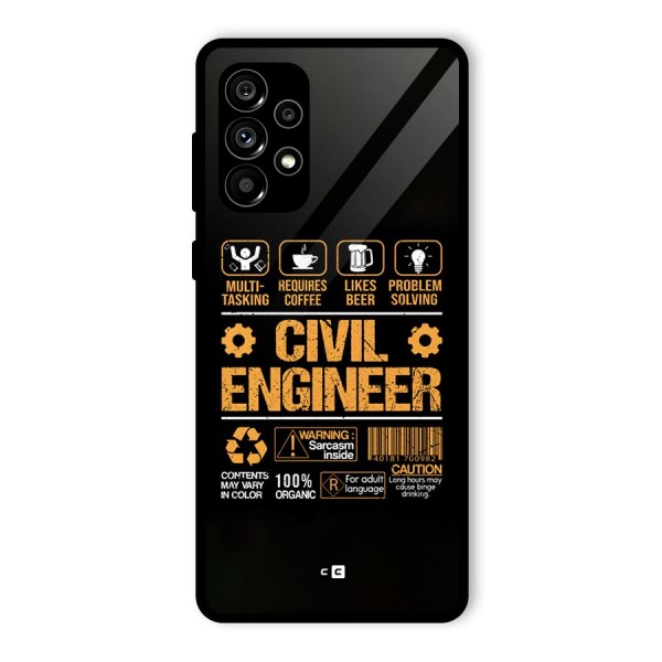 Civil Engineer Glass Back Case for Galaxy A73 5G