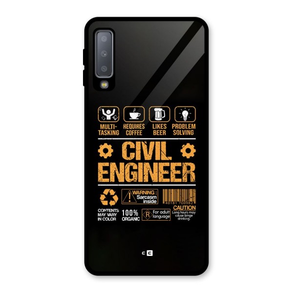 Civil Engineer Glass Back Case for Galaxy A7 (2018)