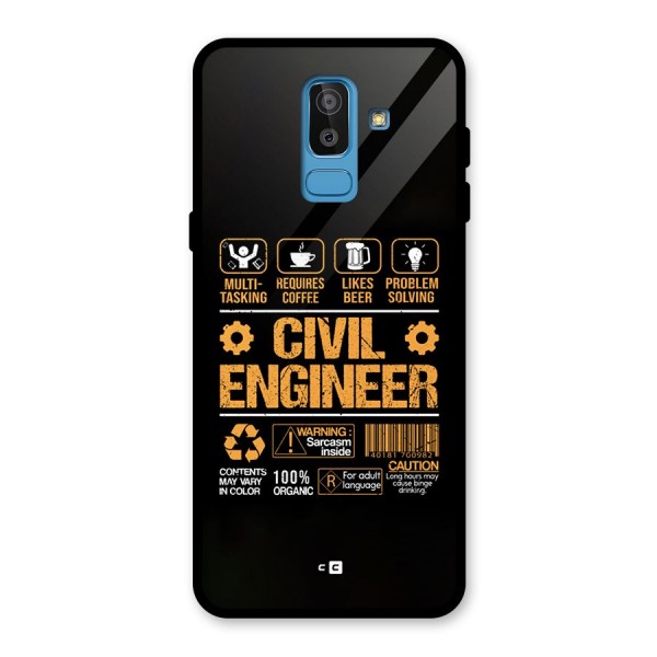 Civil Engineer Glass Back Case for Galaxy J8