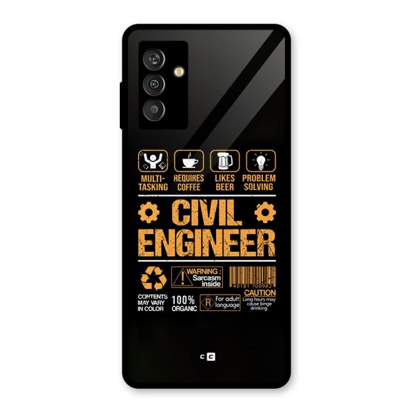 Civil Engineer Glass Back Case for Galaxy M13