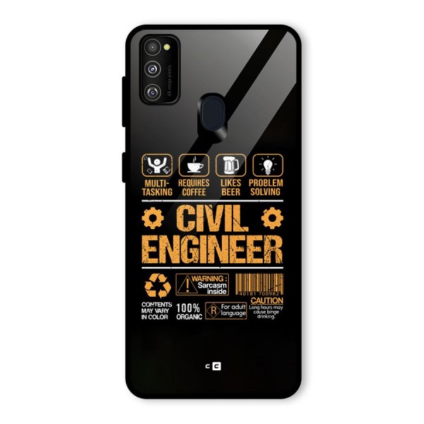 Civil Engineer Glass Back Case for Galaxy M21