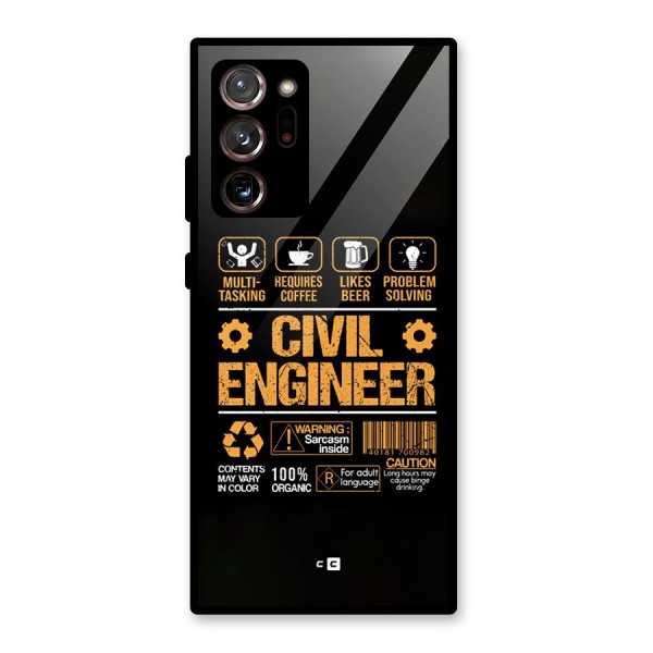 Civil Engineer Glass Back Case for Galaxy Note 20 Ultra