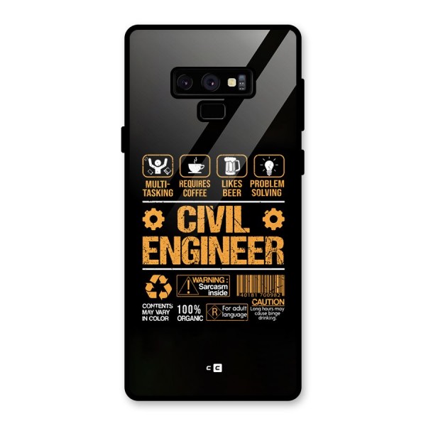 Civil Engineer Glass Back Case for Galaxy Note 9