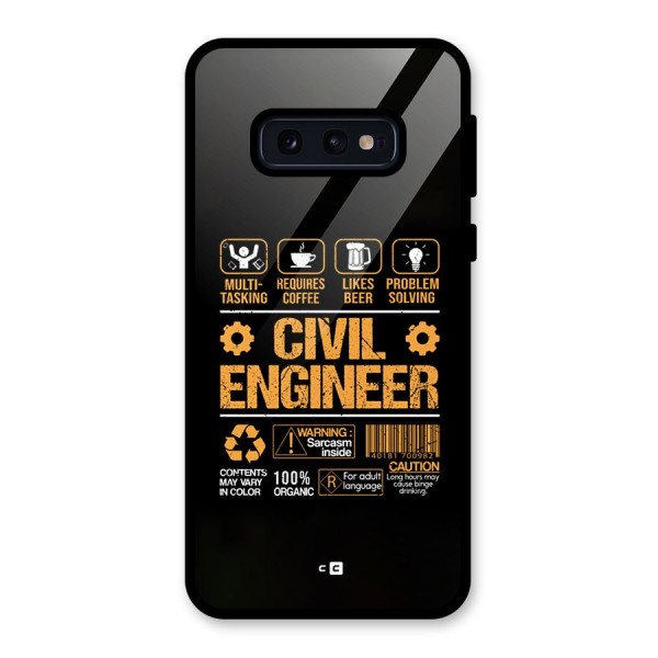 Civil Engineer Glass Back Case for Galaxy S10e