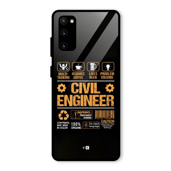 Civil Engineer Glass Back Case for Galaxy S20 FE 5G