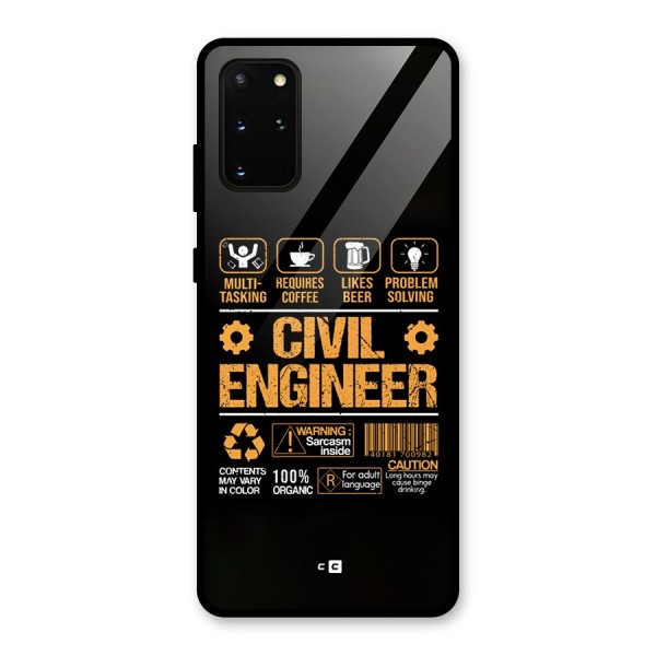 Civil Engineer Glass Back Case for Galaxy S20 Plus