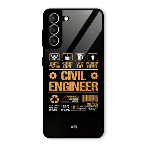 Civil Engineer Glass Back Case for Galaxy S21 5G