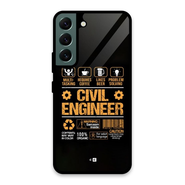 Civil Engineer Glass Back Case for Galaxy S22 5G