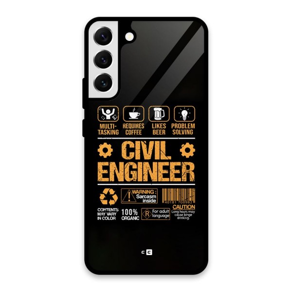 Civil Engineer Glass Back Case for Galaxy S22 Plus 5G