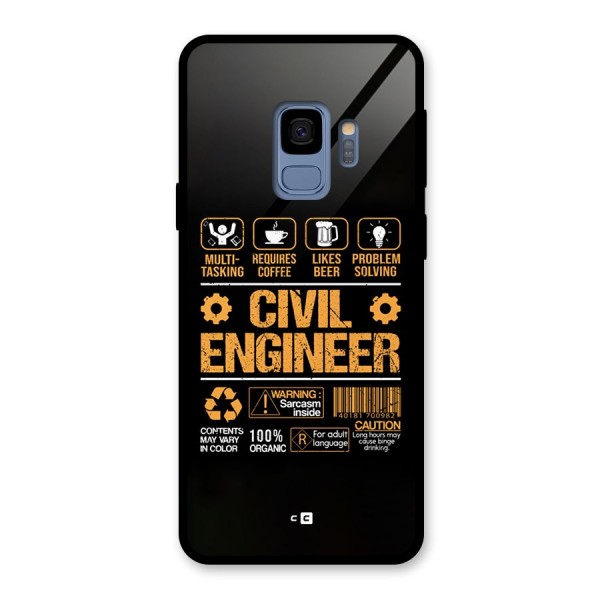 Civil Engineer Glass Back Case for Galaxy S9