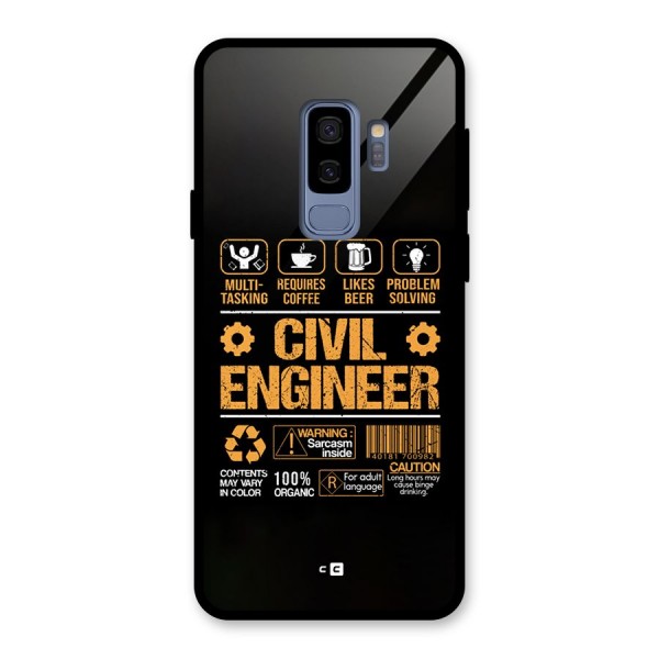 Civil Engineer Glass Back Case for Galaxy S9 Plus