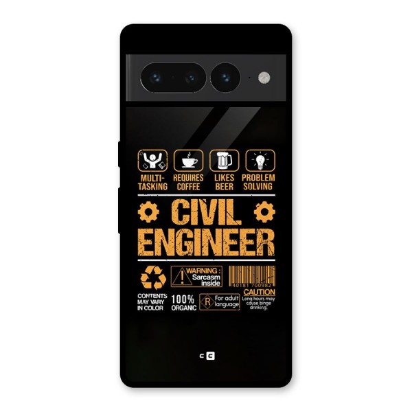 Civil Engineer Glass Back Case for Google Pixel 7 Pro