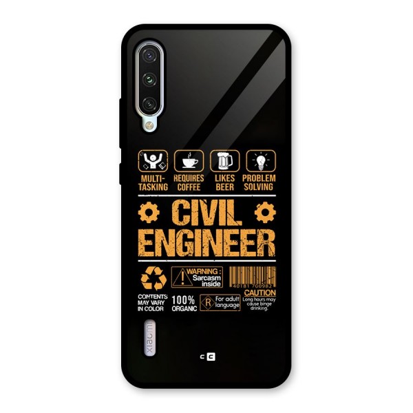 Civil Engineer Glass Back Case for Mi A3