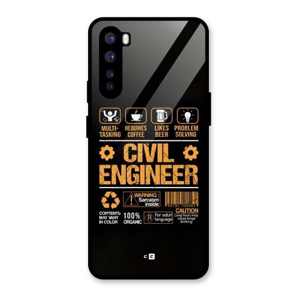 Civil Engineer Glass Back Case for OnePlus Nord