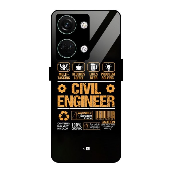 Civil Engineer Glass Back Case for Oneplus Nord 3