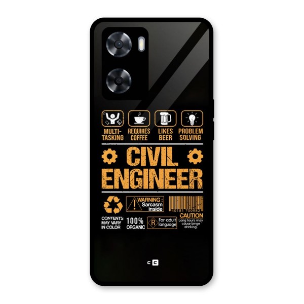 Civil Engineer Glass Back Case for Oppo A57 2022