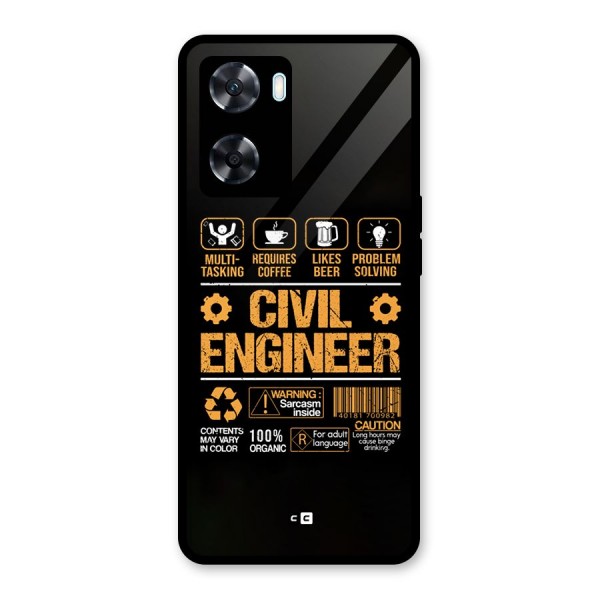 Civil Engineer Glass Back Case for Oppo A77s