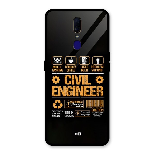 Civil Engineer Glass Back Case for Oppo F11