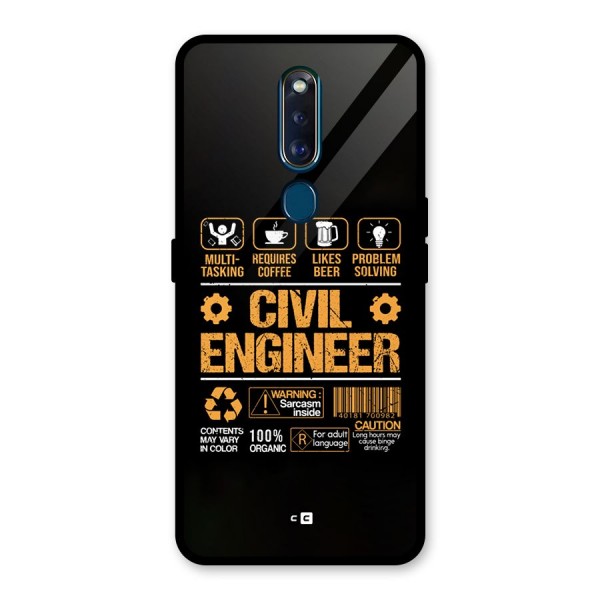 Civil Engineer Glass Back Case for Oppo F11 Pro