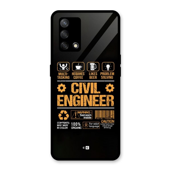 Civil Engineer Glass Back Case for Oppo F19