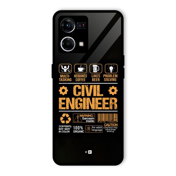 Civil Engineer Glass Back Case for Oppo F21 Pro 5G