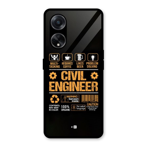 Civil Engineer Glass Back Case for Oppo F23