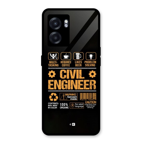 Civil Engineer Glass Back Case for Oppo K10 (5G)