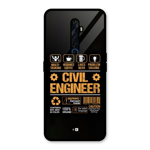 Civil Engineer Glass Back Case for Oppo Reno2 F