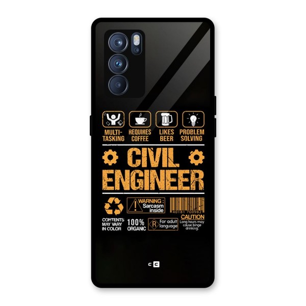 Civil Engineer Glass Back Case for Oppo Reno6 Pro 5G