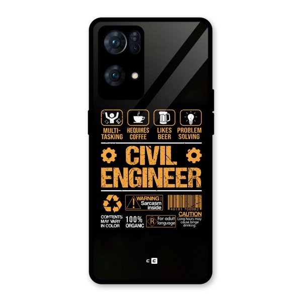 Civil Engineer Glass Back Case for Oppo Reno7 Pro 5G