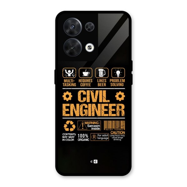 Civil Engineer Glass Back Case for Oppo Reno8 5G