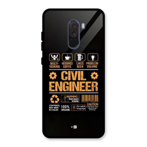 Civil Engineer Glass Back Case for Poco F1