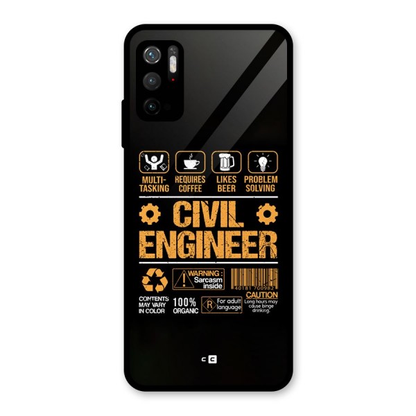 Civil Engineer Glass Back Case for Poco M3 Pro 5G