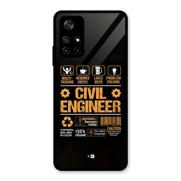 Civil Engineer Glass Back Case for Poco M4 Pro 5G