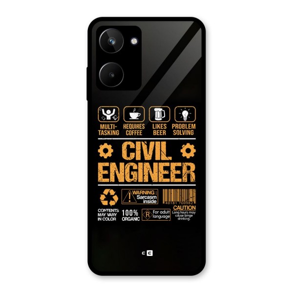 Civil Engineer Glass Back Case for Realme 10