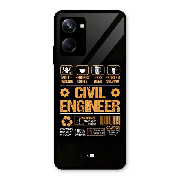 Civil Engineer Glass Back Case for Realme 10 Pro