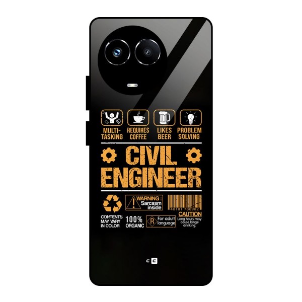 Civil Engineer Glass Back Case for Realme 11X