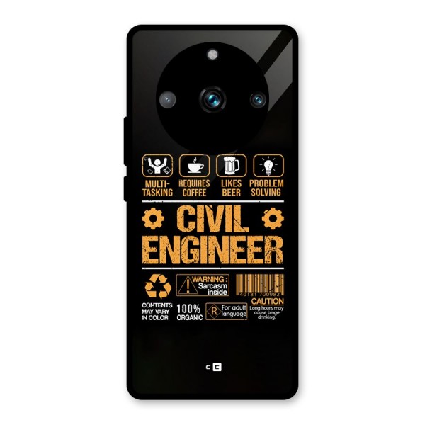 Civil Engineer Glass Back Case for Realme 11 Pro