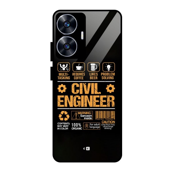 Civil Engineer Glass Back Case for Realme Narzo N55