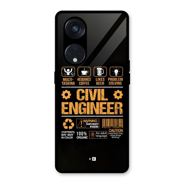 Civil Engineer Glass Back Case for Reno8 T 5G