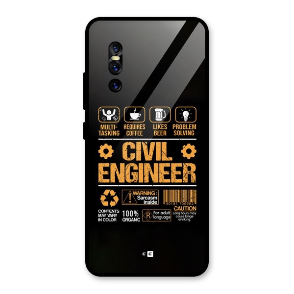 Civil Engineer Glass Back Case for Vivo V15 Pro