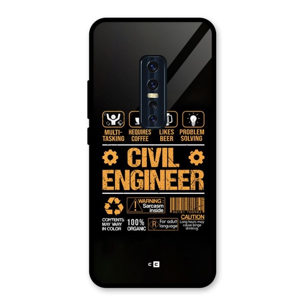 Civil Engineer Glass Back Case for Vivo V17 Pro