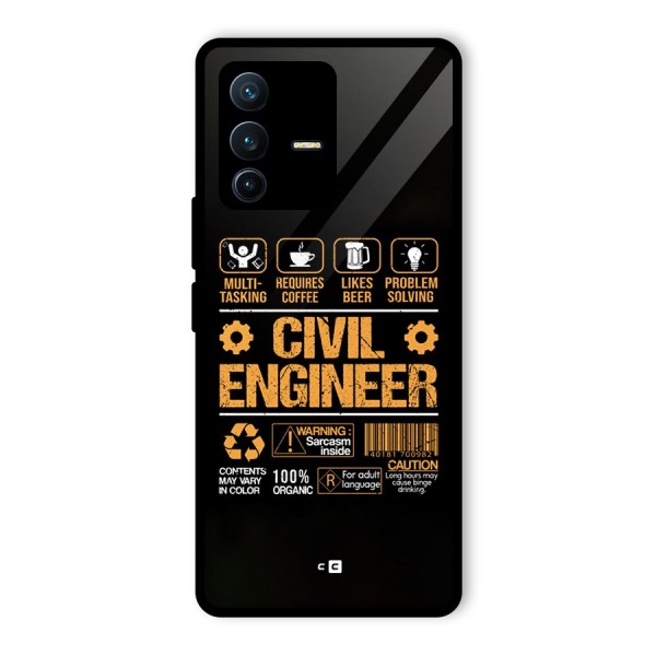 Civil Engineer Glass Back Case for Vivo V23 Pro