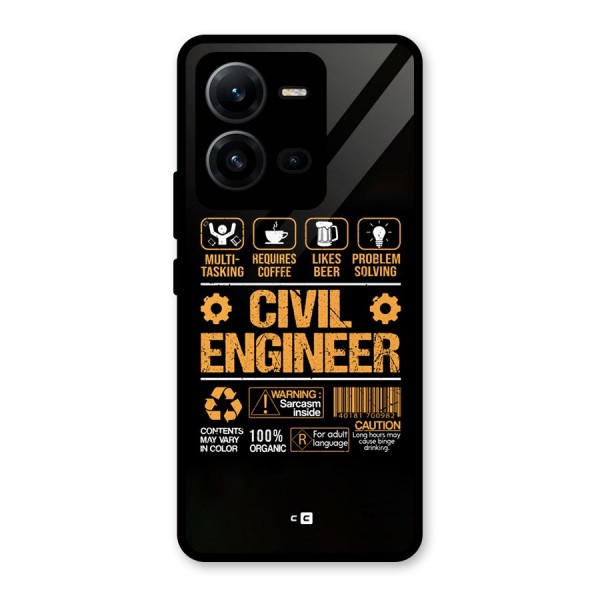 Civil Engineer Glass Back Case for Vivo V25